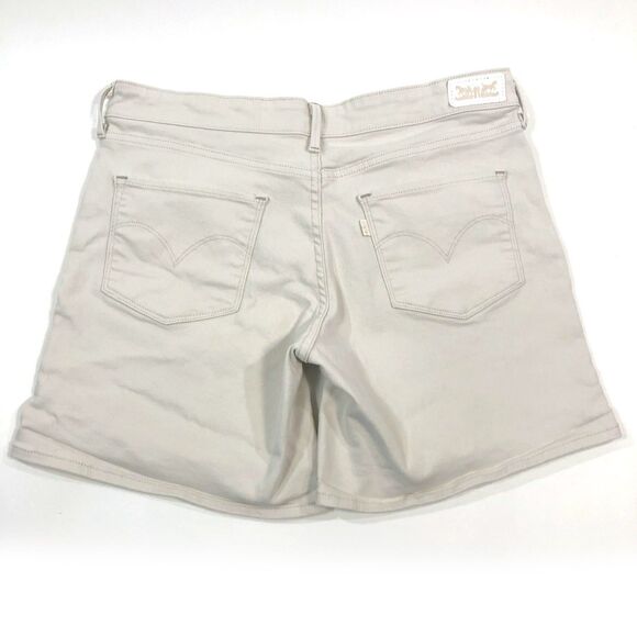 Levi's Cream Mid-Rise Twill Stretch Women's Shorts Size 30 - Picture 7 of 9